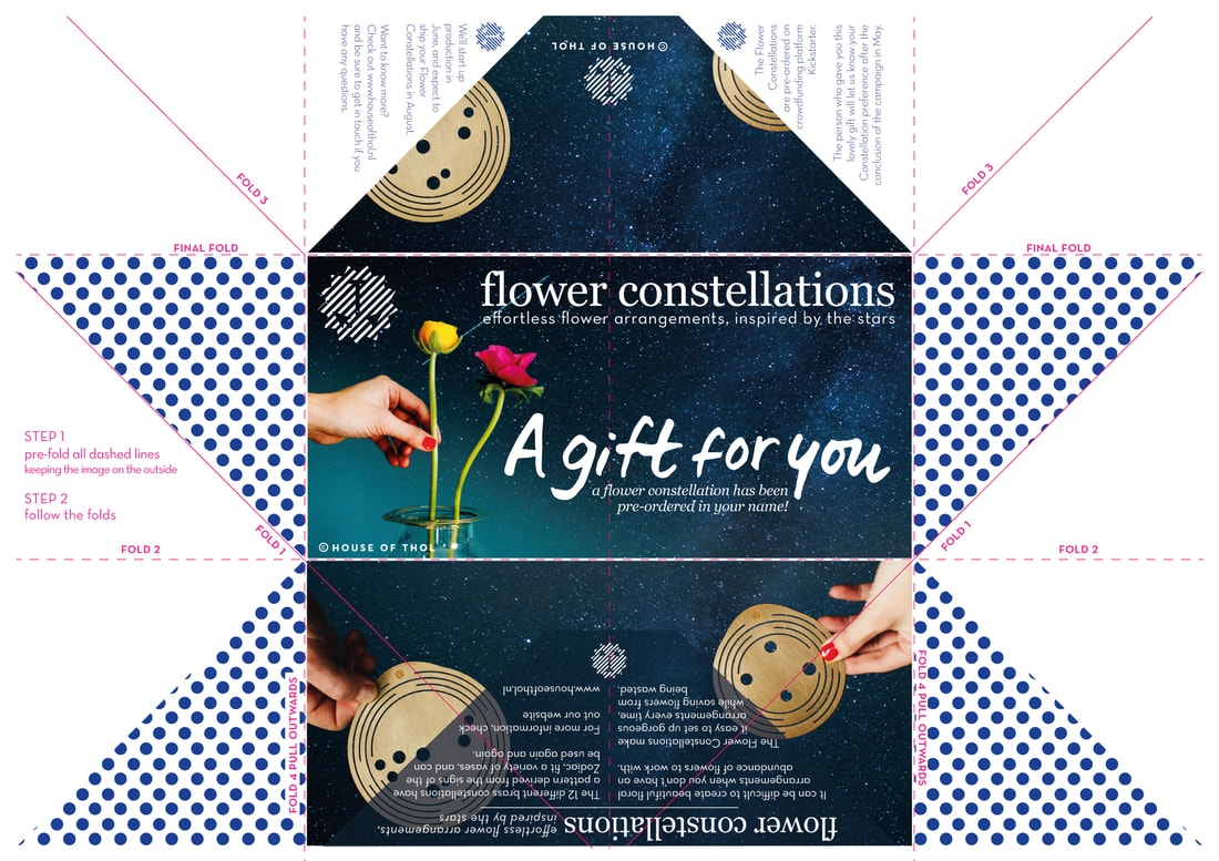 Free printable Flower Constellation gift voucher - fold away! / By House of Thol
