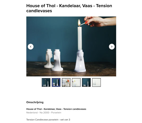 House of Thol part of the Catawiki / Object auction - Tension Candlevase Porcelain