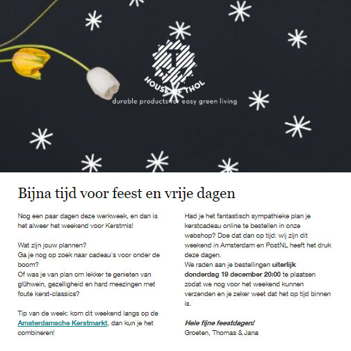 Lees onze Nederlandse pre-feestdagen nieuwsbrief