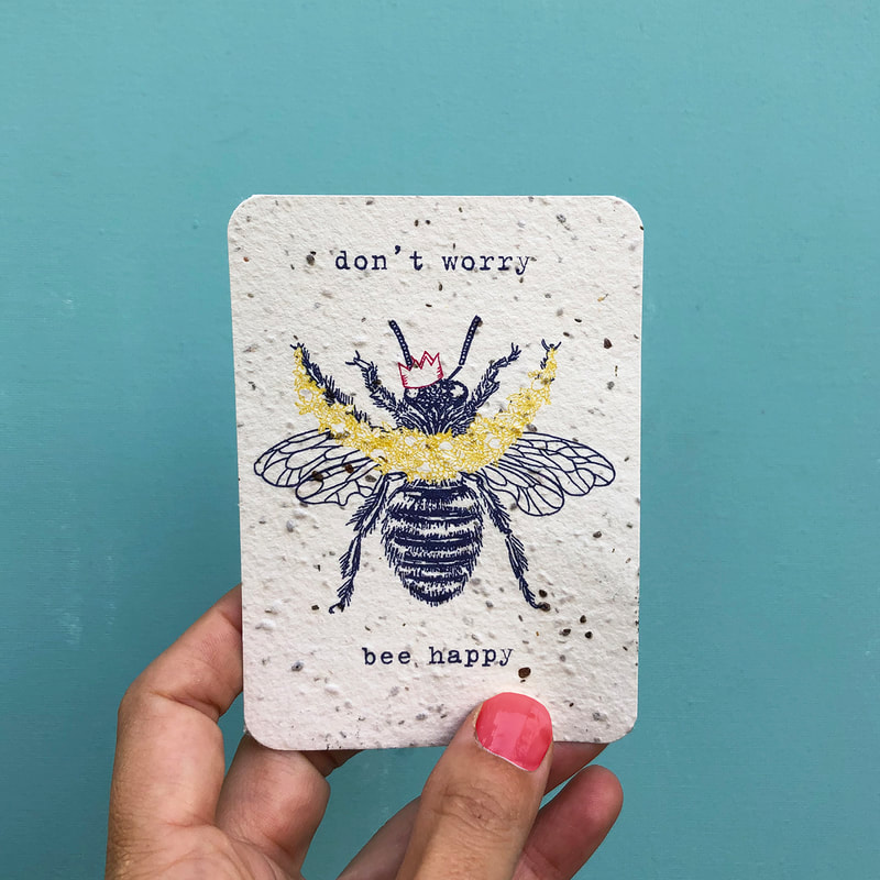 Flower Cards - Bee Happy - Eco Friendly Products 