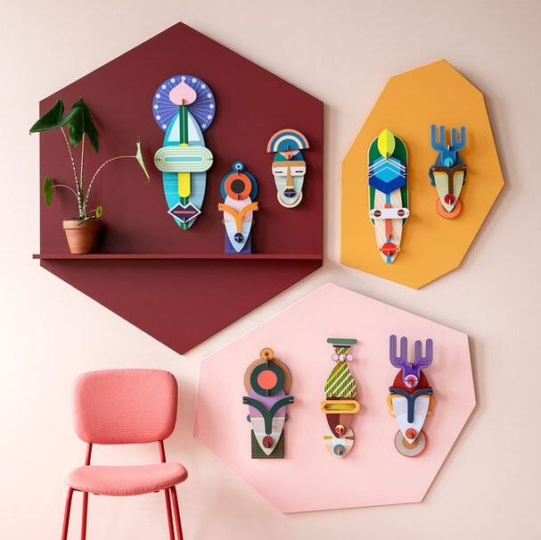 Wall decoration Masks collection by Studio Roof // Get it at the sustainable creatives - gift guide 2021 // House of Thol